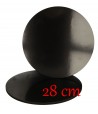PODKŁAD CZARNY METALIK 28 CM POD TORT CIASTO OKRĄGŁY SZTYWNY GRUBY DO 10 KG