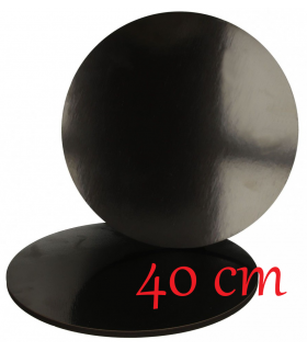 PODKŁAD CZARNY METALIK 40 CM POD TORT CIASTO OKRĄGŁY SZTYWNY GRUBY DO 10 KG