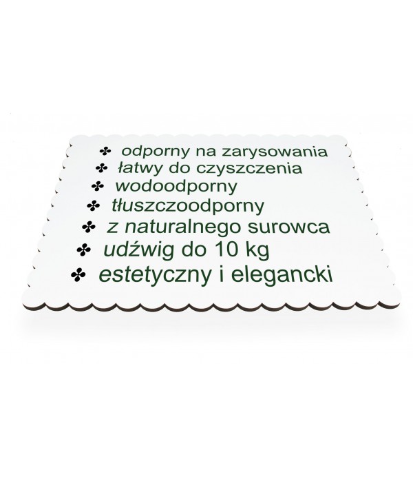 PODKŁAD BIAŁY 38x50 CM POD TORT SZTYWNY GRUBY 6 MM