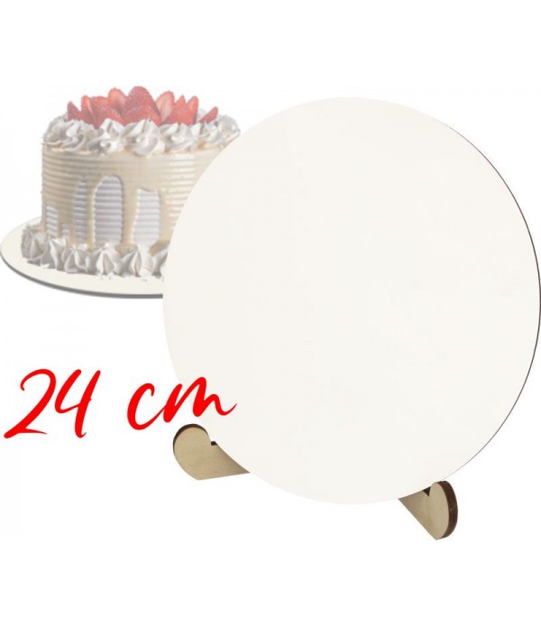 PODKŁAD 24 CM BIAŁY HDF 3 MM POD TORT CIASTO SZTYWNY