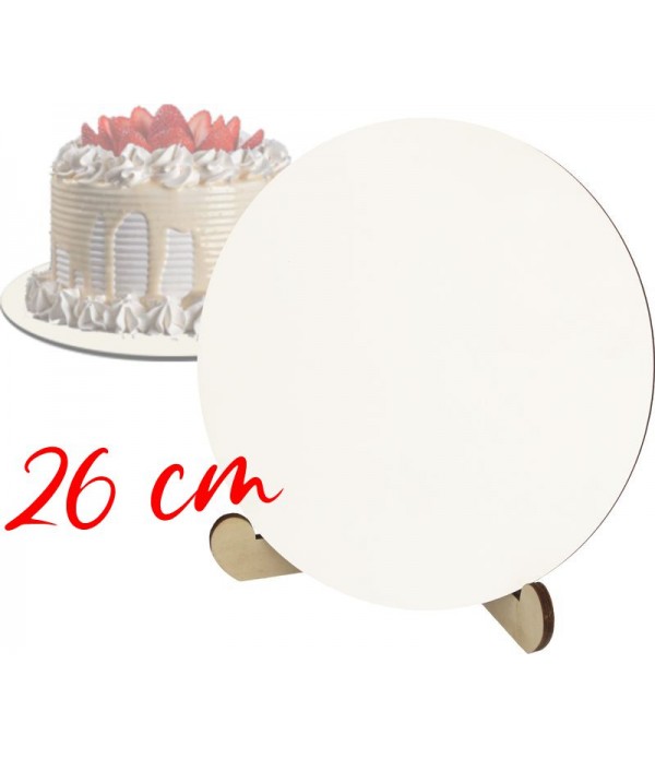 PODKŁAD 26 CM BIAŁY HDF 3 MM POD TORT CIASTO SZTYWNY