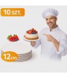 PODKŁADY 12 CM BIAŁY 10 SZT POD TORT CIASTO 3 MM WYTRZYMAŁY