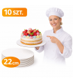 PODKŁADY 22 CM BIAŁY 10 SZT POD TORT SZTYWNY HDF 3 MM