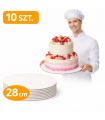 PODKŁADY 28 CM BIAŁY 10 SZT POD TORT SZTYWNY HDF 3 MM