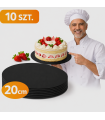 PODKŁAD PODKŁADY POD TORT CIASTO 20 CM 10 SZT CZARNY 3 MM WYTRZYMAŁY