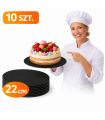 PODKŁAD PODKŁADY POD TORT CIASTO 22 CM 10 SZT CZARNY 3 MM WYTRZYMAŁY