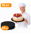 PODKŁAD PODKŁADY POD TORT CIASTO 24 CM 10 SZT CZARNY 3 MM WYTRZYMAŁY