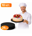 PODKŁAD PODKŁADY POD TORT CIASTO 26 CM 10 SZT CZARNY 3 MM WYTRZYMAŁY