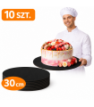 PODKŁAD PODKŁADY POD TORT CIASTO 30 CM 10 SZT CZARNY 3 MM WYTRZYMAŁY